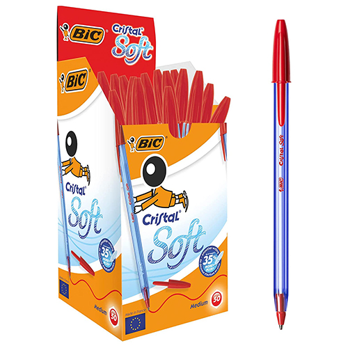 Bic boligrafo cristal soft rojo 1