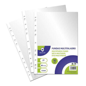 Bismark Pack de 10 Fundas Multitaladro Tamano Folio 80 Micras