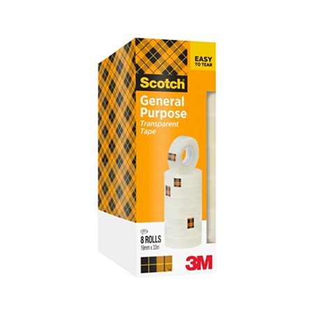 Scotch 508 Pack De 8 Cintas Adhesivas 19mmx33m