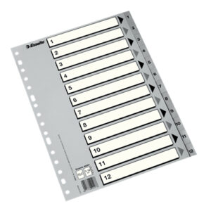 Esselte indice numerico multitaladro bolsa 50 gris A4