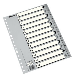Esselte indice numerico multitaladro bolsa 50 gris folio